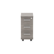 Core|3 Drawer|Narrow Mobile Under Desk Pedestal (FSC)|Alaskan Grey Oak