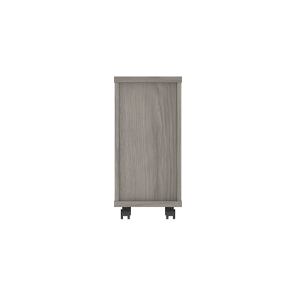 Core|3 Drawer|Narrow Mobile Under Desk Pedestal (FSC)|Alaskan Grey Oak