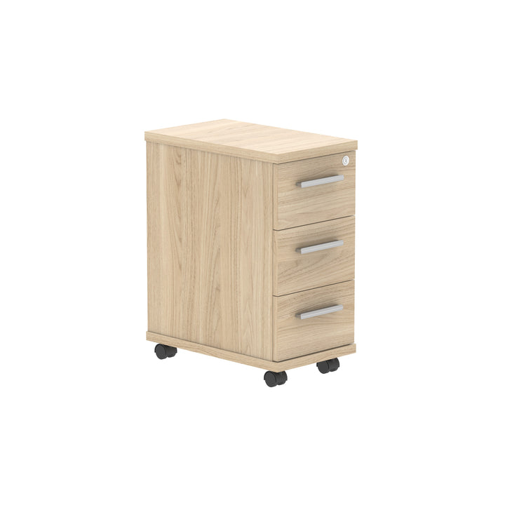 Core|3 Drawer|Narrow Mobile Under Desk Pedestal (FSC)|Canadian Oak