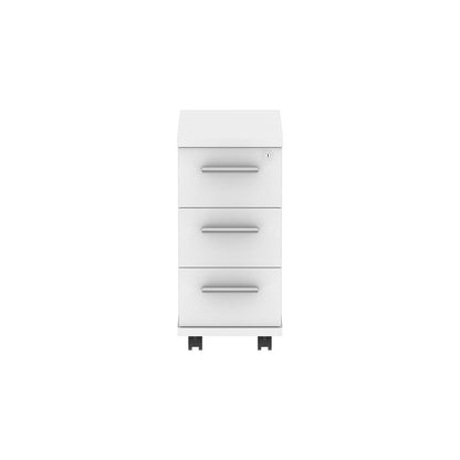 Core|3 Drawer|Narrow Mobile Under Desk Pedestal (FSC)|White