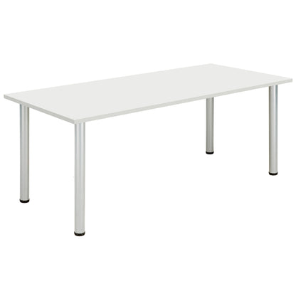 Core|Pole Leg|Rectangular|Meeting Table (FSC)|1800x800|Arctic White