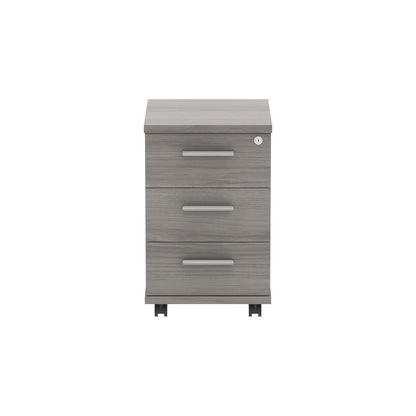 Core|3 Drawer|Tall Mobile Under Desk Pedestal (FSC)|Alaskan Grey Oak