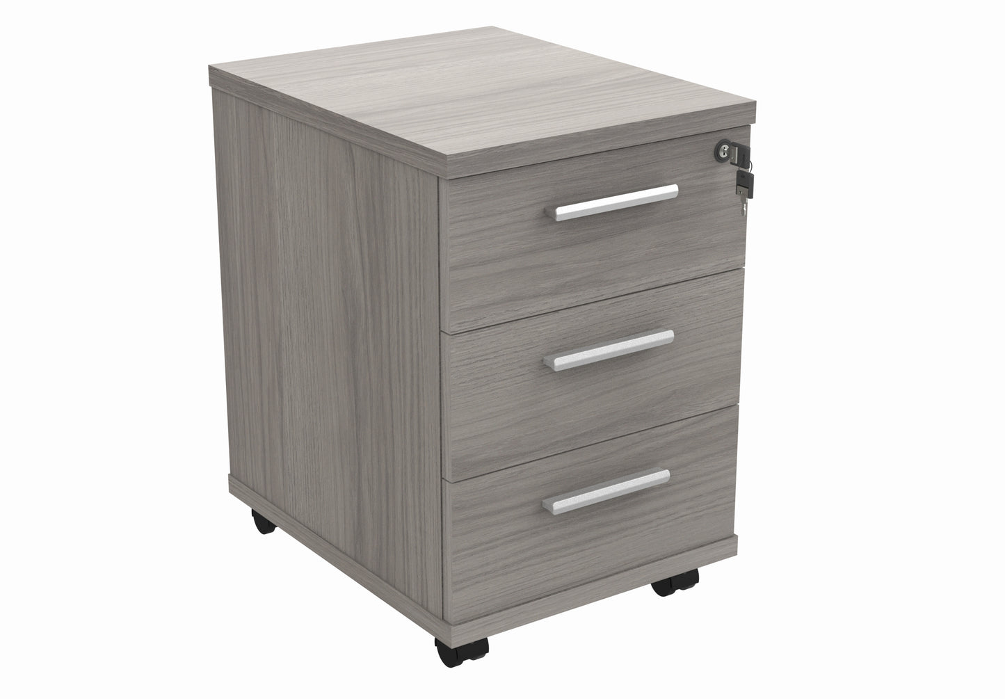 Core|3 Drawer|Mobile Under Desk Pedestal (FSC)|Grey Oak