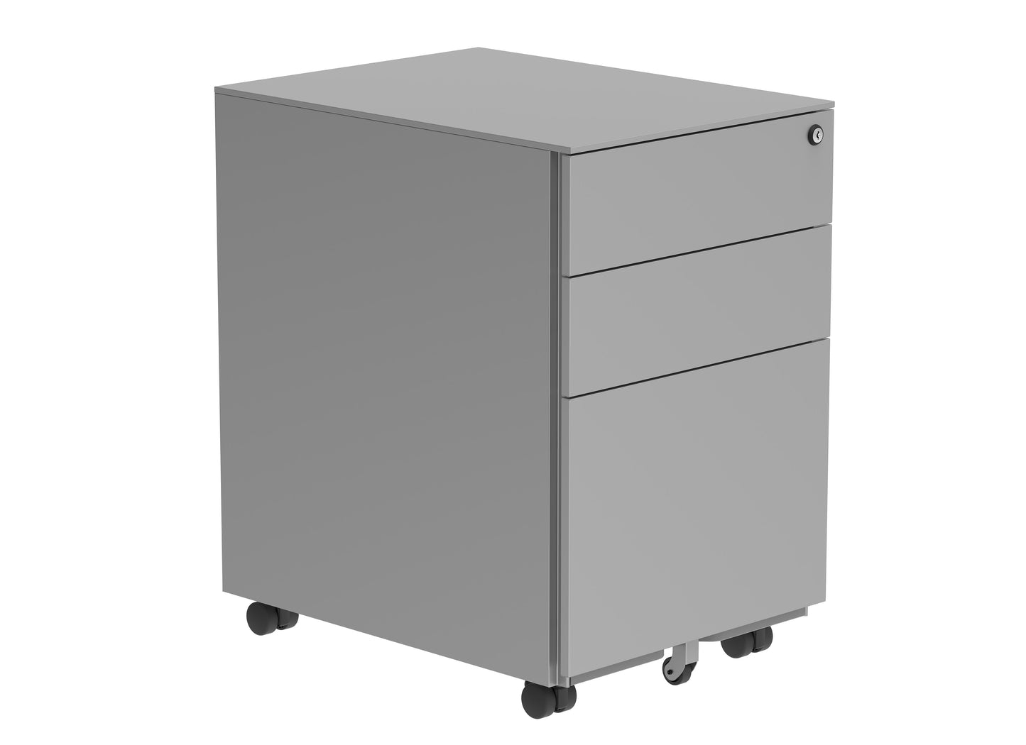 Core|3 Drawer|Steel Mobile Under Desk Pedestal|Silver