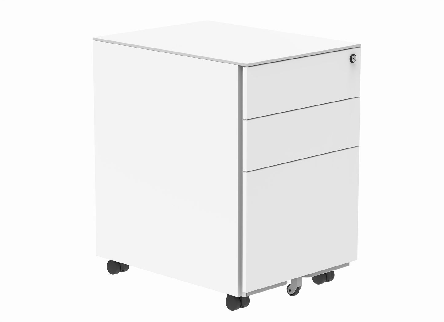 Core|3 Drawer|Steel Mobile Under Desk Pedestal|White