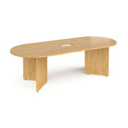 Arrow Head Leg Radial End Boardroom Table With 8 Meeting Room Cantilever Chair