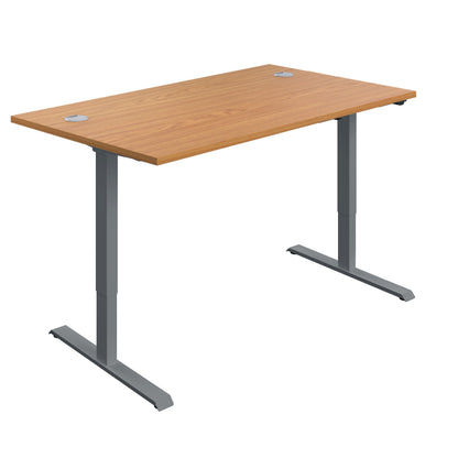 Aztec|Single Motor|Sit Stand Desk|1200x800|Nova Oak-Graphite