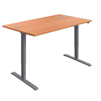 Aztec|Single Motor|Sit Stand Desk|1400x800|Beech-Graphite
