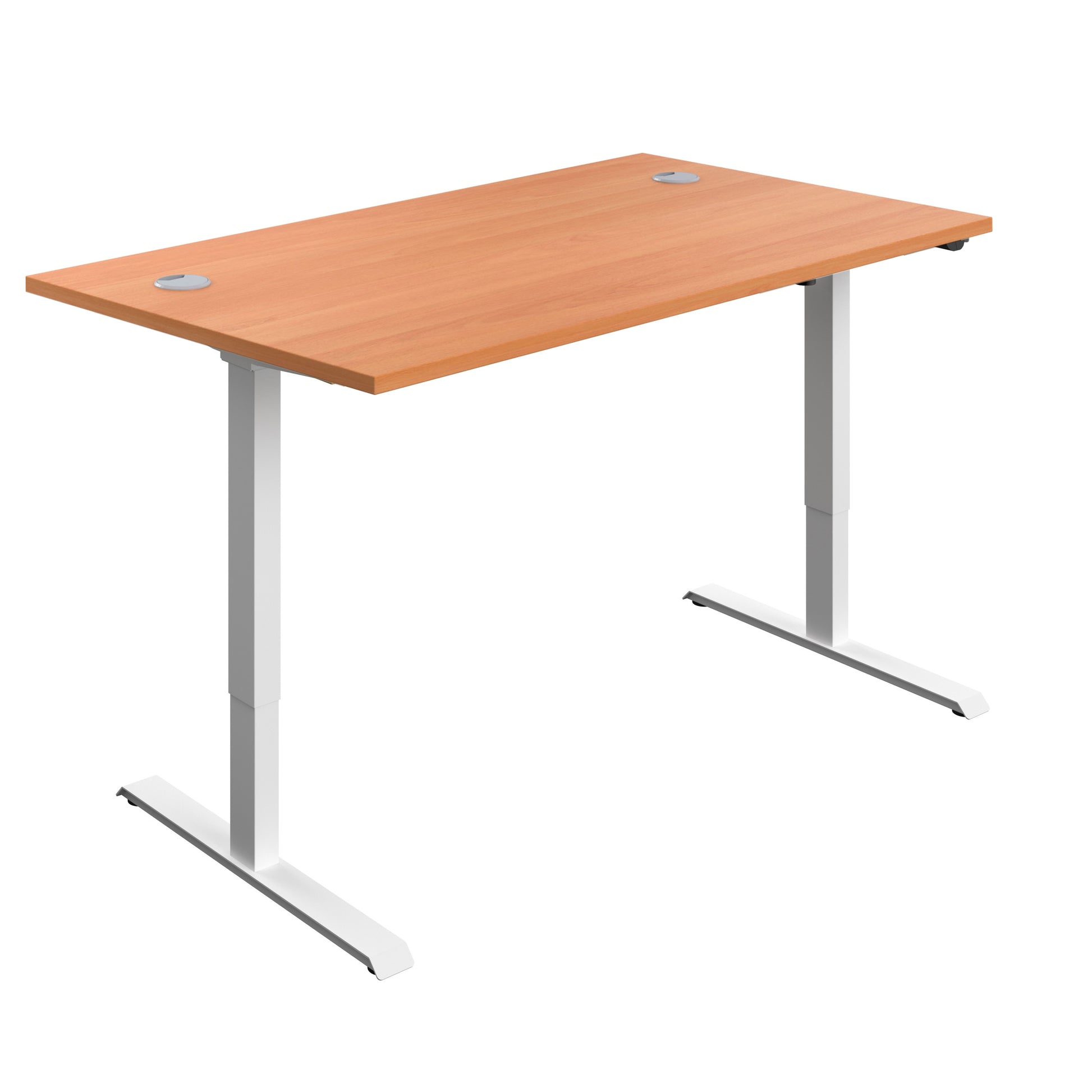 Aztec|Single Motor|Sit Stand Desk|1400x800|Beech-White