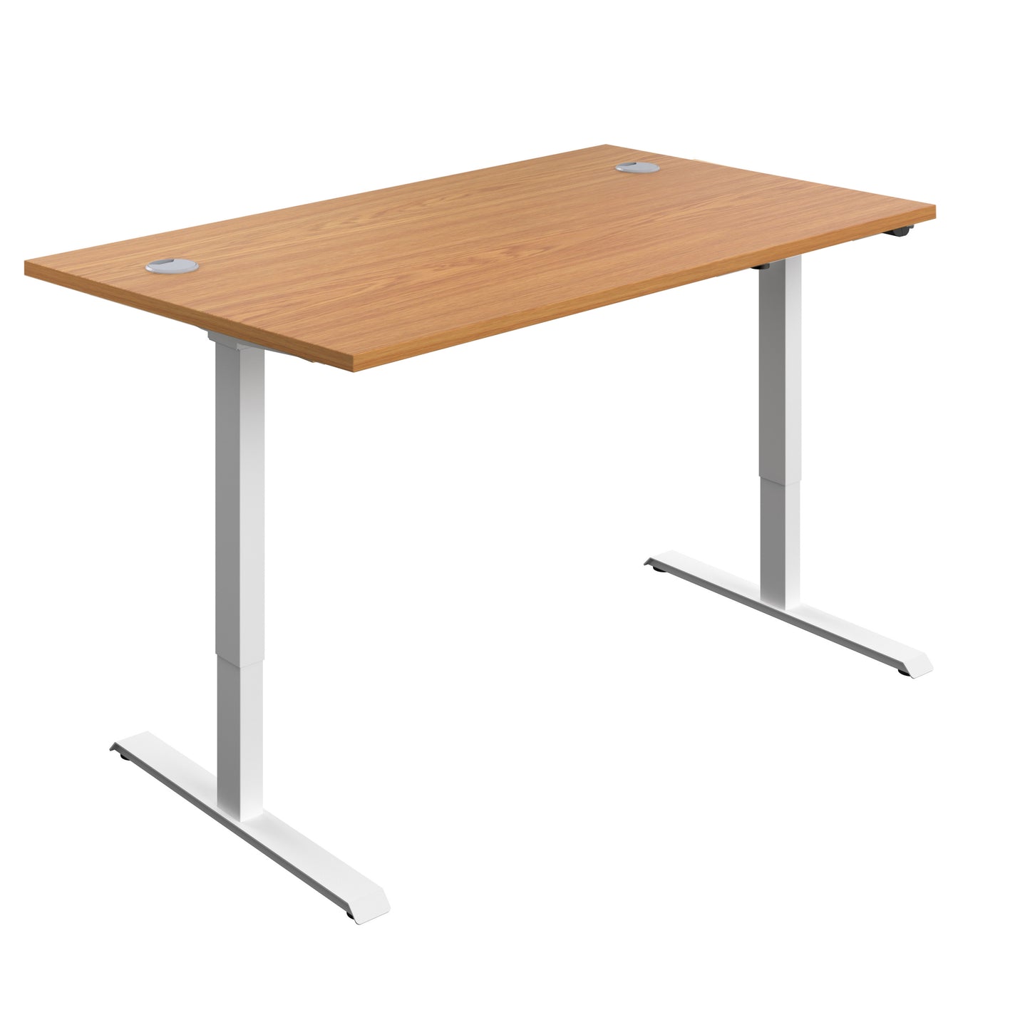 Aztec|Single Motor|Sit Stand Desk|1400x800|Nova Oak-White