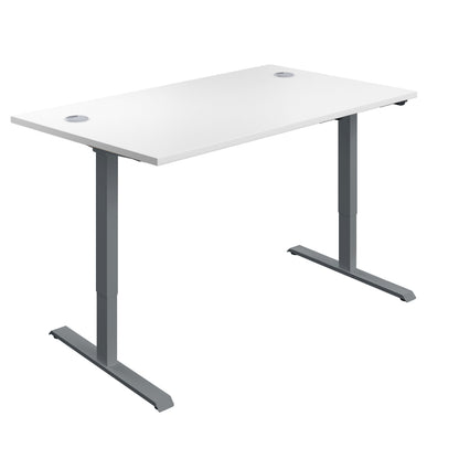 Aztec|Single Motor|Sit Stand Desk|1400x800|White-Graphite