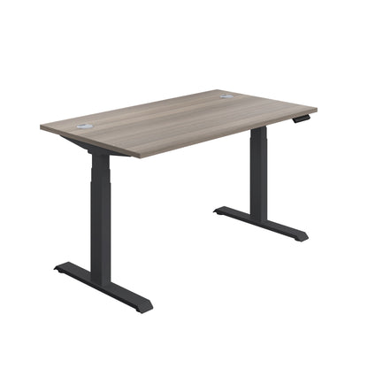 Aztec|Dual Motor|Sit Stand Desk|1400x800|Grey Oak-Black