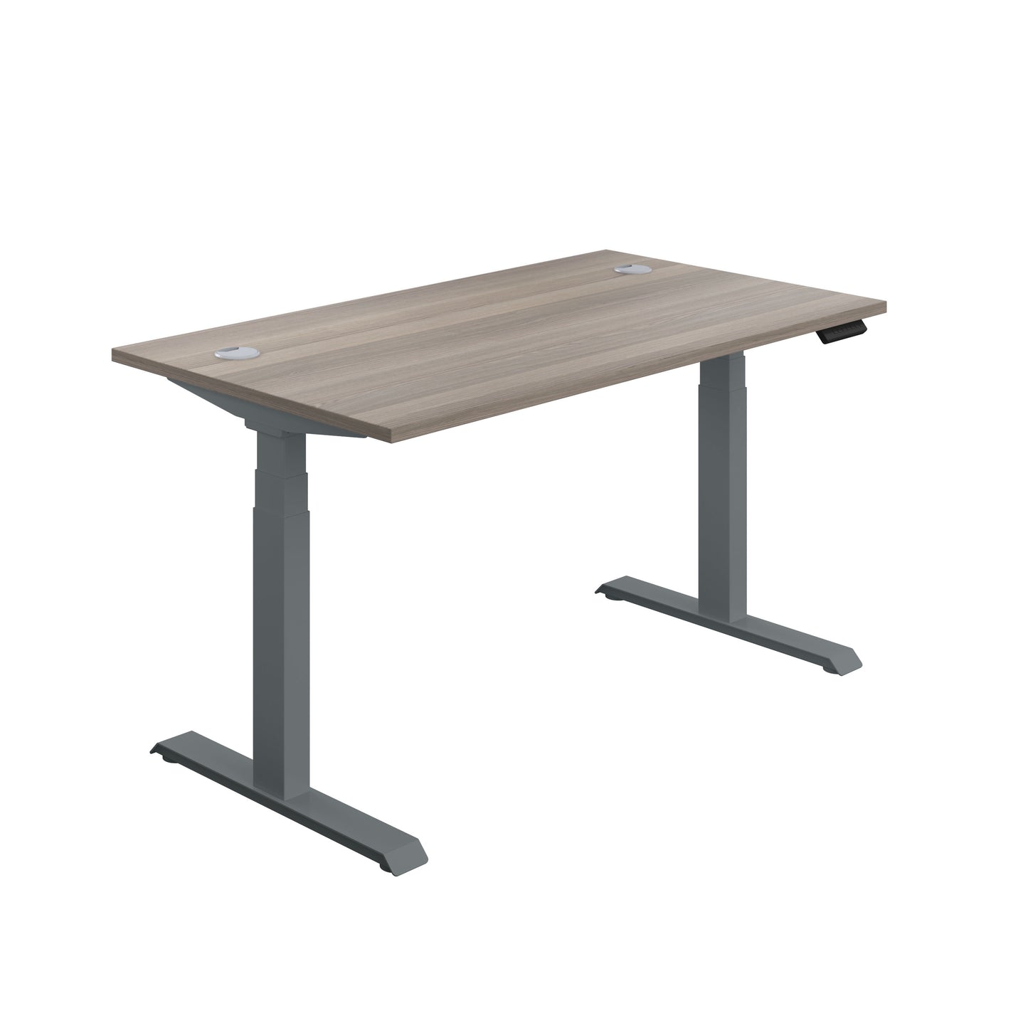 Aztec|Dual Motor|Sit Stand Desk|1600x800|Grey Oak-Graphite