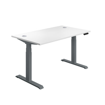 Aztec|Dual Motor|Sit Stand Desk|1600x800|White-Graphite
