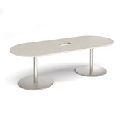 Eternal radial end power ready boardroom table