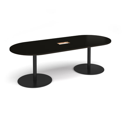 Eternal radial end power ready boardroom table - ETN24-CO-K-BK