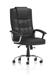 Moore Deluxe High Back Black Executive Office Chair with Arms