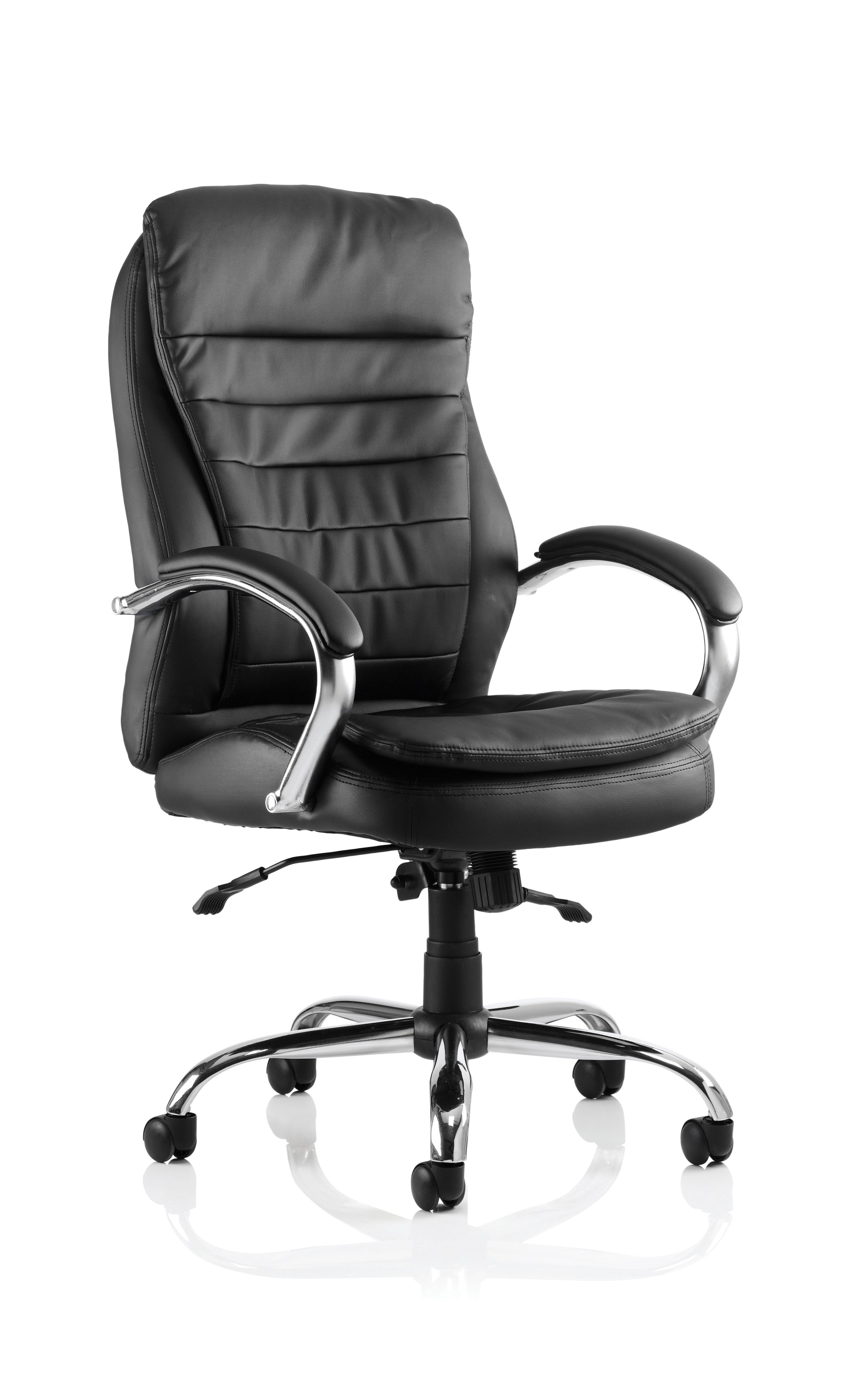 Rocky High Back Executive Black Leather Office Chair with Arms