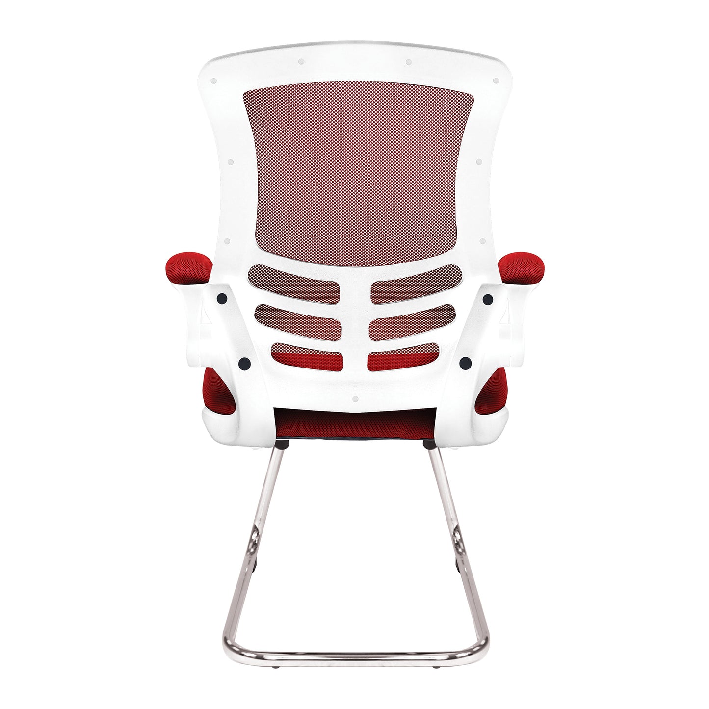 Luna - Best Selling Designer Cantilever White Framed Mesh Chair with Folding Arms