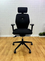 Ergonomic Super Adjustable Office Chair / Excellent Condition / Black / Posturite Chair Positiv Plus Medium Back Chair (with armrests/headrest) - Black