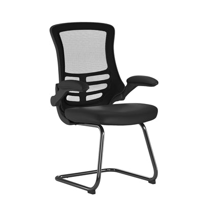 Luna - Best Selling Designer Cantilever Black Framed Mesh Chair with Folding Arms