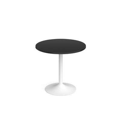 Genoa circular dining table with trumpet base - GDC800-WH-BK