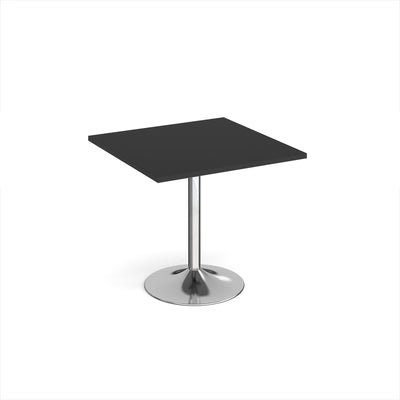 Genoa square dining table with trumpet base - GDS800-C-BK