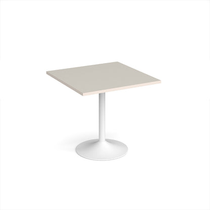 Genoa square dining table with trumpet base - GDS800-WH-LG