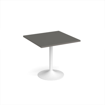 Genoa square dining table with trumpet base - GDS800-WH-OG