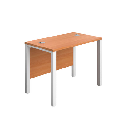 Aztec|Rectangular Desk|Goal Post Leg|1000x600|Beech-White