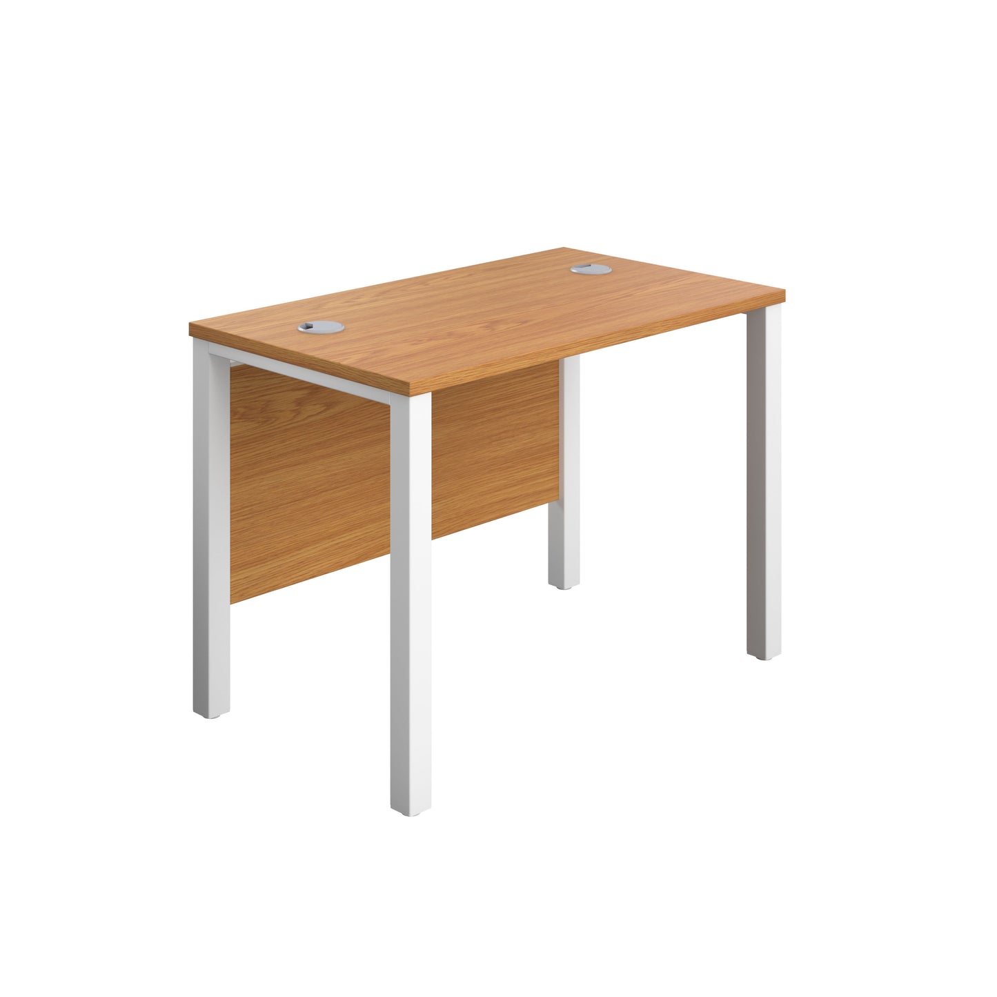 Aztec|Rectangular Desk|Goal Post Leg|1000x600|Nova Oak-White