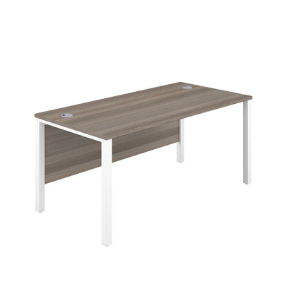 Aztec|Rectangular Desk|Goal Post Leg|1200x600|Grey Oak-White