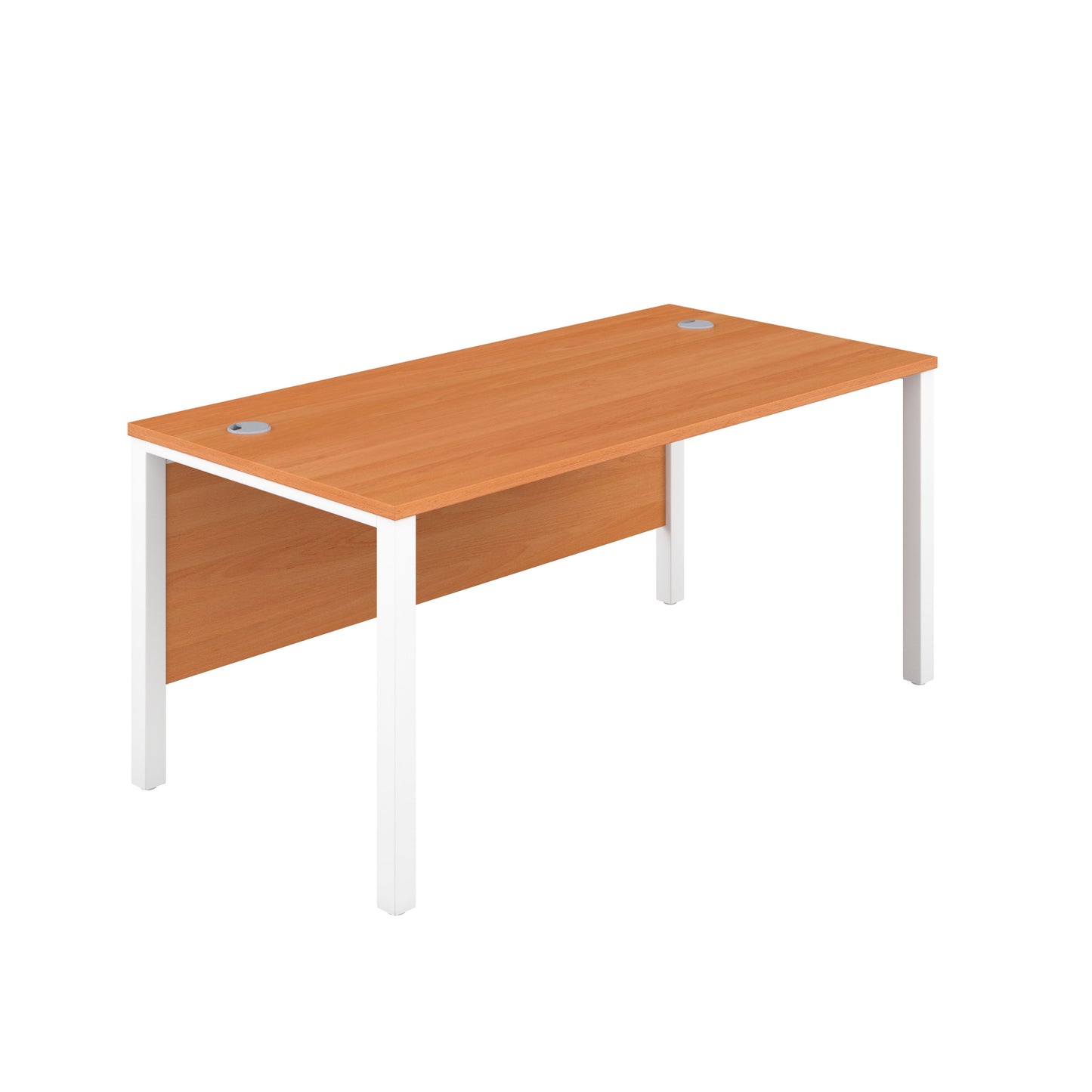 Aztec|Rectangular Desk|Goal Post Leg|1400x800|Beech-White