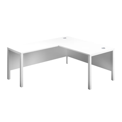 Aztec|Rectangular Desk with Left Hand Return|Goal Post Leg|1600x800|White-White