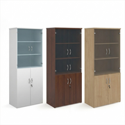 Universal Office Combination Unit with Glass Upper Doors or open & Lockable Storage