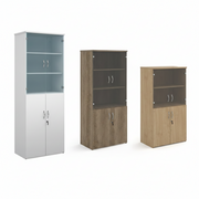 Universal Office Combination Unit with Glass Upper Doors or open & Lockable Storage