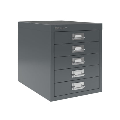 Bisley|5 Multidrawer|Steel|Filing Cabinet|279x380x325|Anthracite Grey