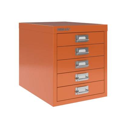 Bisley|5 Multidrawer|Steel|Filing Cabinet|279x380x325|Orange