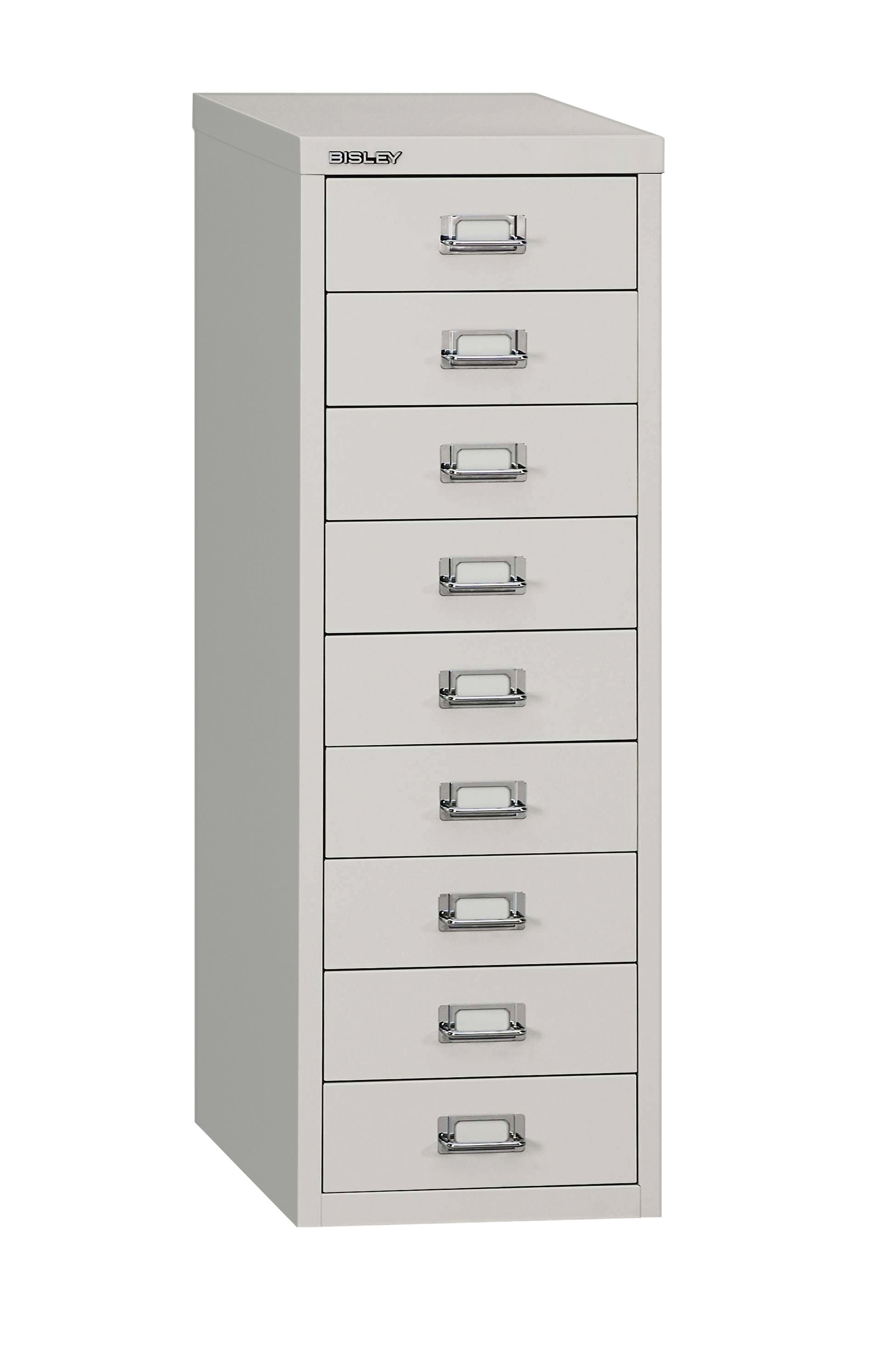 Bisley|9 Multidrawer|Steel|Filing Cabinet|279x380x860|Goose Grey