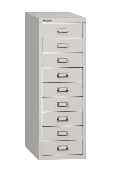 Bisley|9 Multidrawer|Steel|Filing Cabinet|279x380x860|Goose Grey