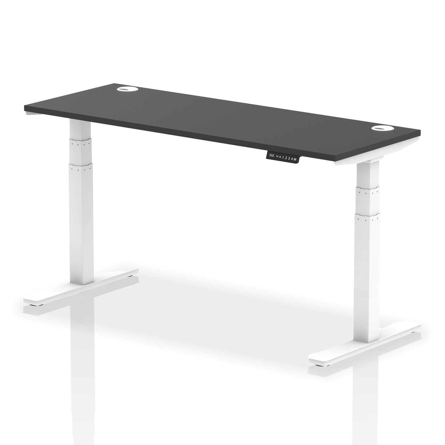 Air Height Adjustable Black Series Slimline Desk with Cable Ports