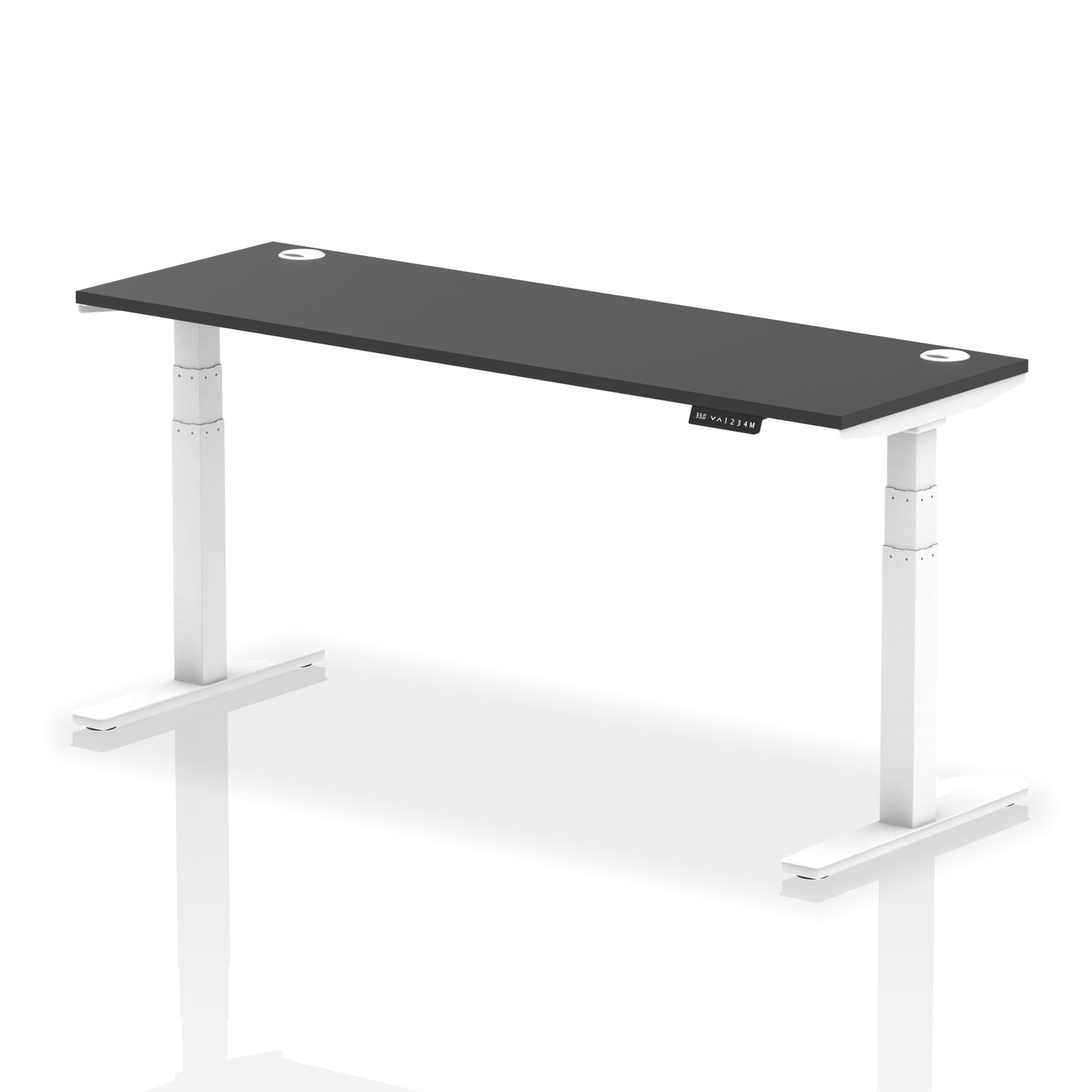 Air Height Adjustable Black Series Slimline Desk with Cable Ports