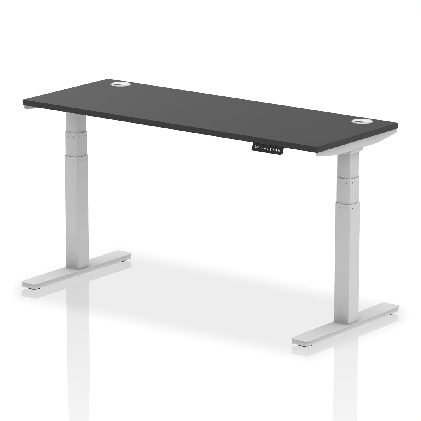 Air Height Adjustable Black Series Slimline Desk with Cable Ports
