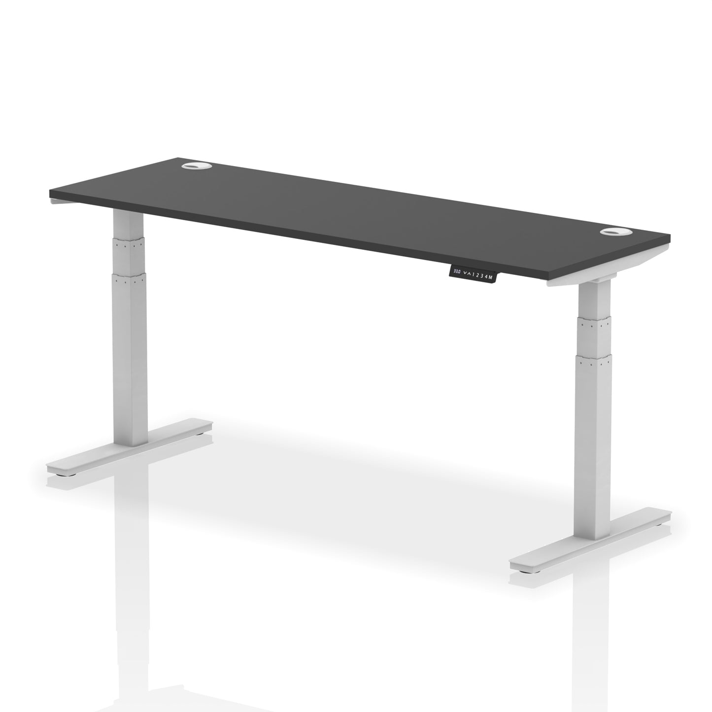 Air Height Adjustable Black Series Slimline Desk with Cable Ports