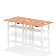 Air Back-to-Back Slimline Height Adjustable Bench Desk - 4 Person