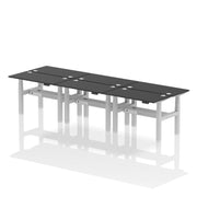 Air Back-to-Back Slimline Height Adjustable Bench Desk - 6 Person