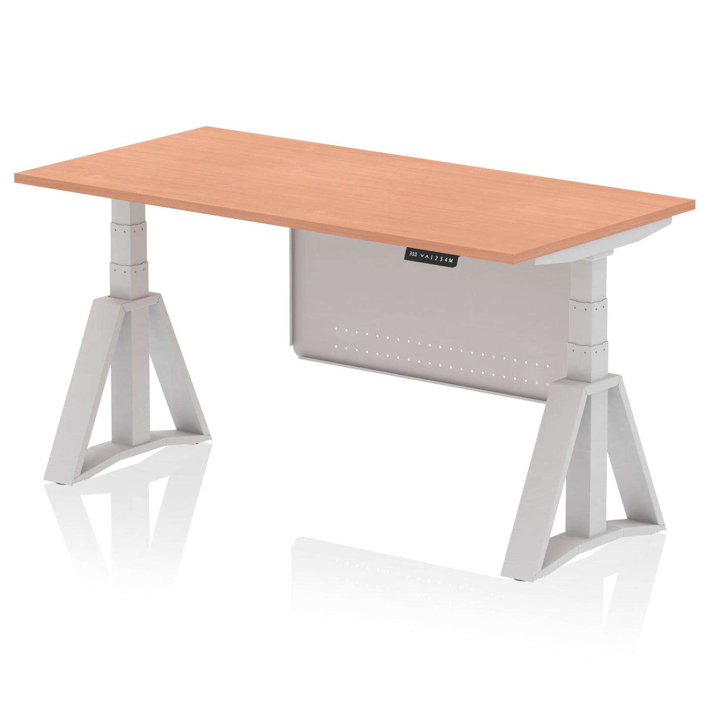 Air Height Adjustable Desk without Cable Ports With Steel Modesty Panel With Piste Foot