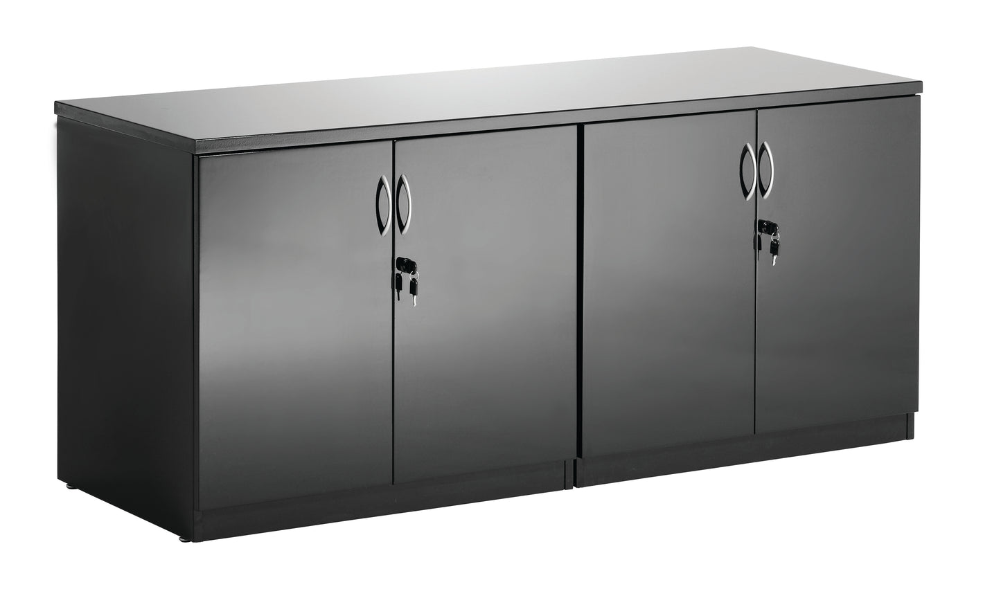 High Gloss Twin Cupboard With Credenza Top
