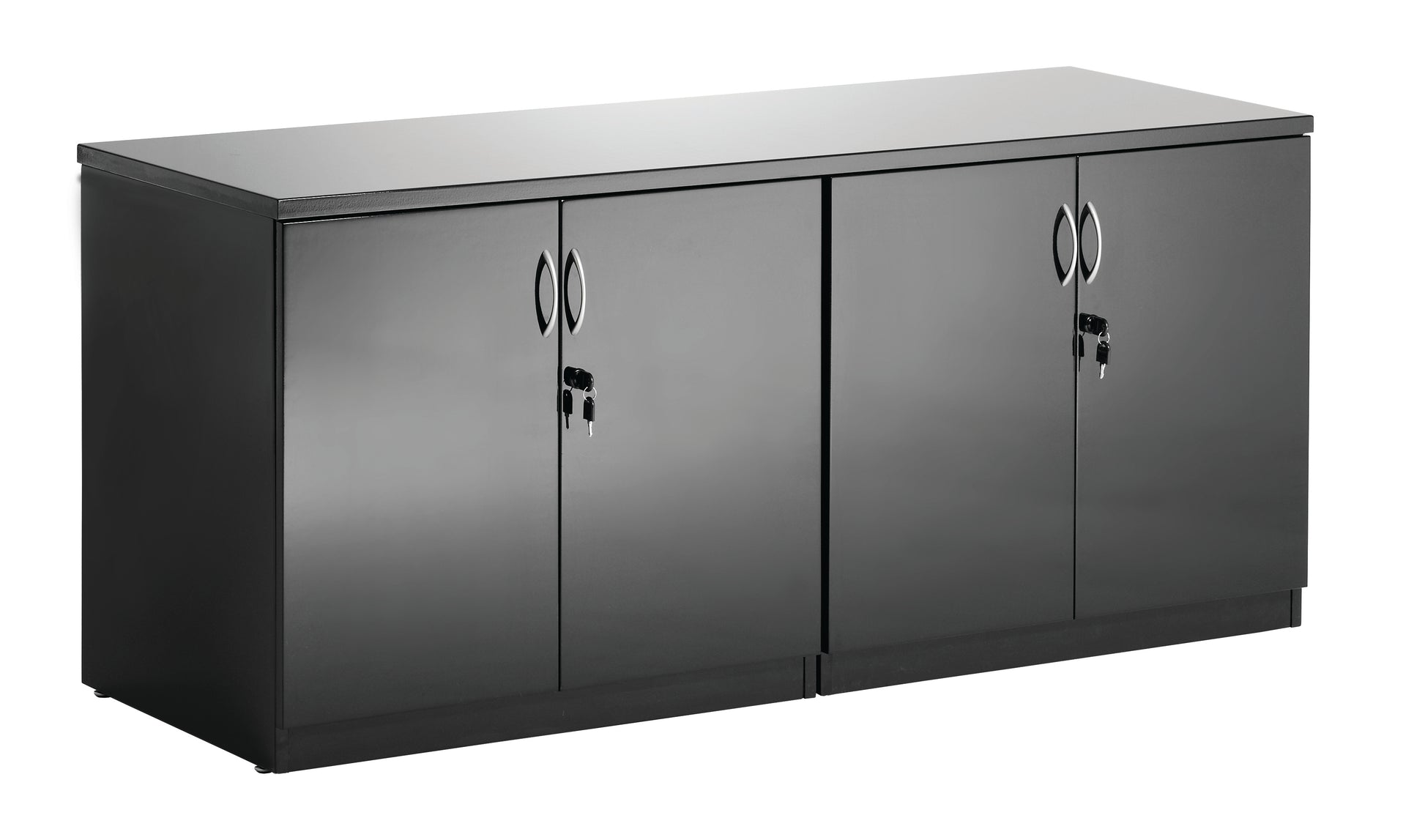 High Gloss Twin Cupboard With Credenza Top