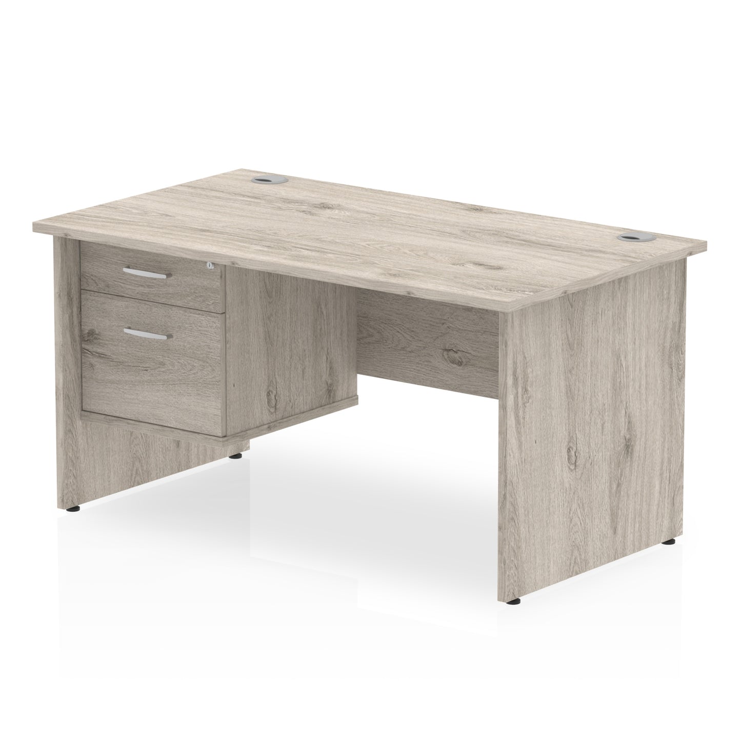 Impulse 1400mm Panel End Straight Desk With Single Fixed Pedestal